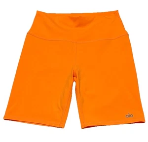 Alo Yoga Damen-Bikershorts mit hoher Taille 7,5 Zoll hellorange Damengröße Medium - Bild 1 von 10