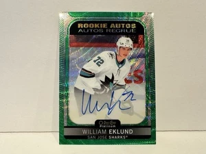 2021-22 O-Pee-Chee Platinum Rookie Auto Emerald Surge William Eklund Auto /10! - Imagen 1 de 17