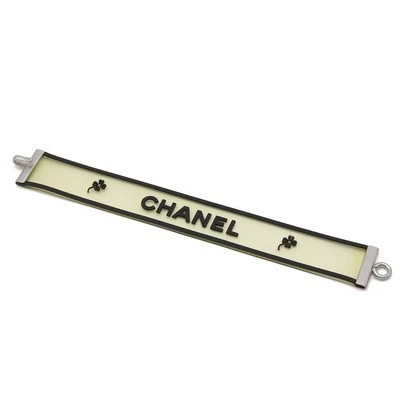 CHANEL Bracelet Rubber Band Logo Black Clear Silver Hardware Length 18.5cm Women - Image 1 of 4