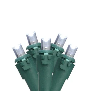 Brite Star 50 Pure White LED Wide Angle Christmas Lights, 16.3 ft Green Wire - Picture 1 of 2