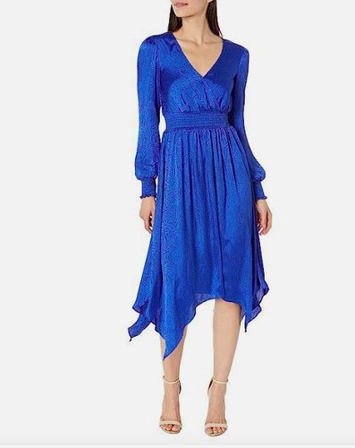 Abito plissettato Michael Kors donna jacquare stampa zebrata M nuovo $175 MR381G57QT