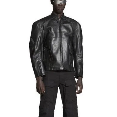 Balenciaga Leather Racing Jacket In All Sizes - Image 1 of 4