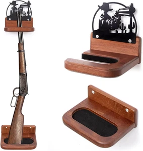 Soporte de montaje en pared para rifle y pistola de fieltro de exhibición decoración de metal vaquero - Imagen 1 de 6