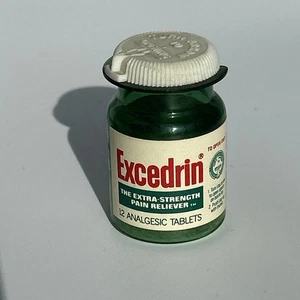Vintage Excedrin Extra Strength Pain Analgetic Tabletten Plastikflasche leer - Bild 1 von 6