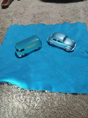 Vintage Matchbox Lensney #34 VW 15 CWT Van INTLExpress #25 Vw Sedan Pair. - Image 1 of 4