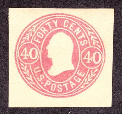 US U73 40c Washington Cut Square Mint SCV $125 - Image 1 of 2