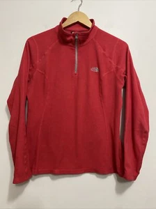 The North Face Sweater Women's Sz Medium Berry Pink  1/4 Zip Long Sleeve - Picture 1 of 10