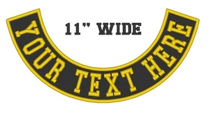 Custom Embroidered Bottom Rocker Motorcycle Biker Name Tag Sew on Patch 11" (C) - Picture 1 of 11