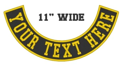 Custom Embroidered Bottom Rocker Motorcycle Biker Name Tag Sew on Patch 11" (C) - Image 1 of 4