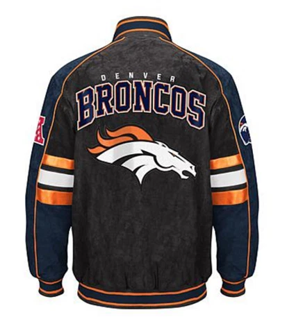 NFL Denver BRONCOS Officially Licensed Shell 100% LEATHER Suede  Jacket ~ XL Cover