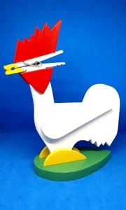 Volkskunst HÜHNER, Holztischplatte, Greiferschnabel, Namenskarte, Tischnummernhalter - Bild 1 von 7