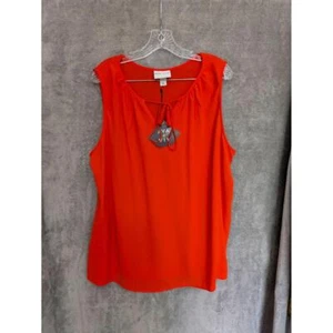 AVA & VIV Blouse Womens 2X Tie-Neck Sleeveless Feminine - Picture 1 of 7
