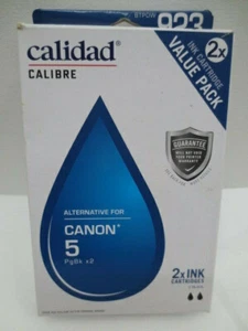 CALIDAD CALIBRE INK CARTRIDGES - TWIN PACK 923-BTPOW - EQUIV TO CANON PGI-5BK - Foto 1 di 6