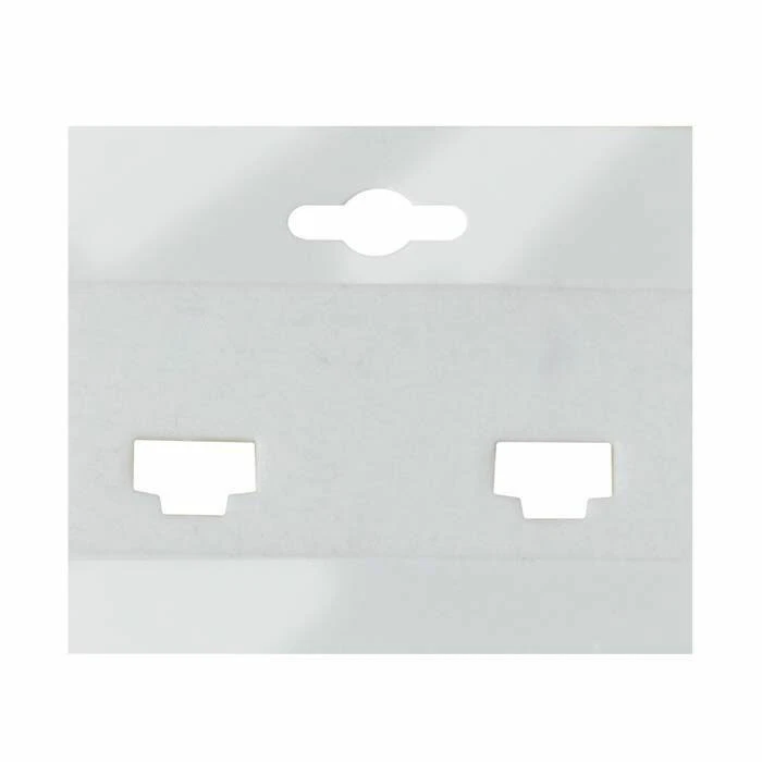 100 White Plastic Jewelry Earring Cards Clip on Earring Cards 2" x 2" - Image 1 of 2
