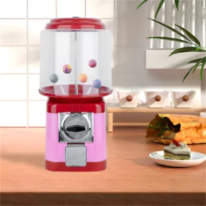 16" Gumball Machine Coin Operated Bank Pink Bubble Gum Candy Dispenser for Kids - Picture 1 of 9