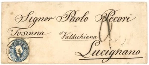 Italy, Austria Used In, 1861 Cover to Tuscany w/Franz Josef 15kr, TRIEST cds - Picture 1 of 2