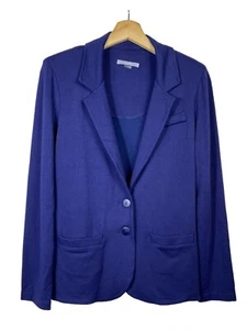 Tart Womens Blazer Sz M Blue Two Button Jacket Modal Blend Pocket Notch Collar - Picture 1 of 6