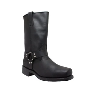 Herren RideTecs Leder Stiefel Motorrad Harness Arbeit & Biker Stiefel BLK 1442 Gr.10,5 - Bild 1 von 5