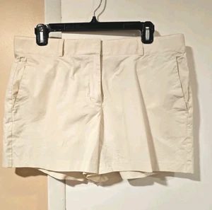 Theory Shorts Women's Sz 12 Ivory Casual Travel Beach Vacation Preppy Nautical - Picture 1 of 10