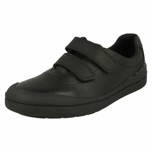 Boys Clarks Rock Play Black Leather School Shoes - Picture 1 of 18
