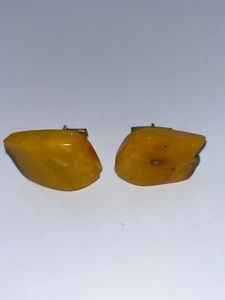 Cufflinks OLD NATURAL BALTIC AMBER EGG YOLK - Picture 1 of 12