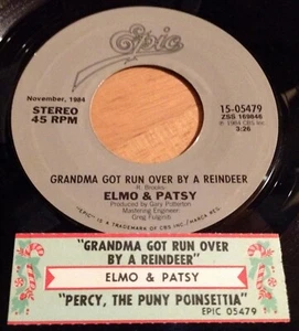 Elmo & Patsy 45 Grandma Got Run Over By A Reindeer/Percy The Puny ... w/ts - Imagen 1 de 2