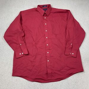 Stafford Performance The Super Shirt Classic Fit Men's 18 34-35 Long Sleeve Red