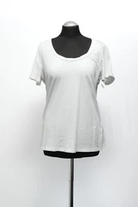 HUGO BOSS ORANGE Toundis Ladies XL White Crew Neck Short Jersey + Silk - Picture 1 of 5