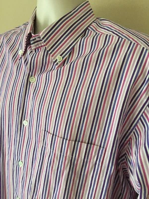 Camisa de vestir BARNEY New York a rayas púrpura rosa con botones XL Italia Foto 1 de 4