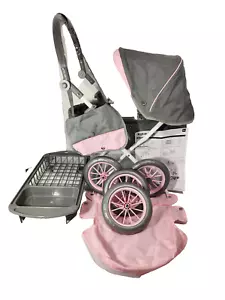 Kookamunga Kinder Puppenwagen Deluxe Faltbarer Kinderwagen mit Stubenwagen und Wickeltasche - Bild 1 von 20