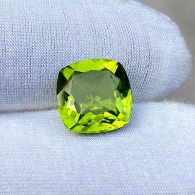 Natürlicher Peridot Kissen Facettiert 12,00 Ct. Lose Edelstein Zum Schmuckmachen - Bild 1 von 3