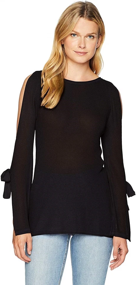 Suéter viscosa manga larga hombro frío negro talla pequeña Kensie 167751 para mujer Foto 1 de 2