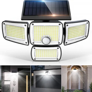 346 LED Solar Security Light PIR Motion Sensor 4 Modes Outdoor Garden Flood Lamp - Picture 1 of 9