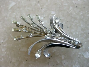KREMENTZ Blumen Anstecknadel Brosche oder Anhänger mit runden, Marquise & Baguette Steinen - Bild 1 von 6