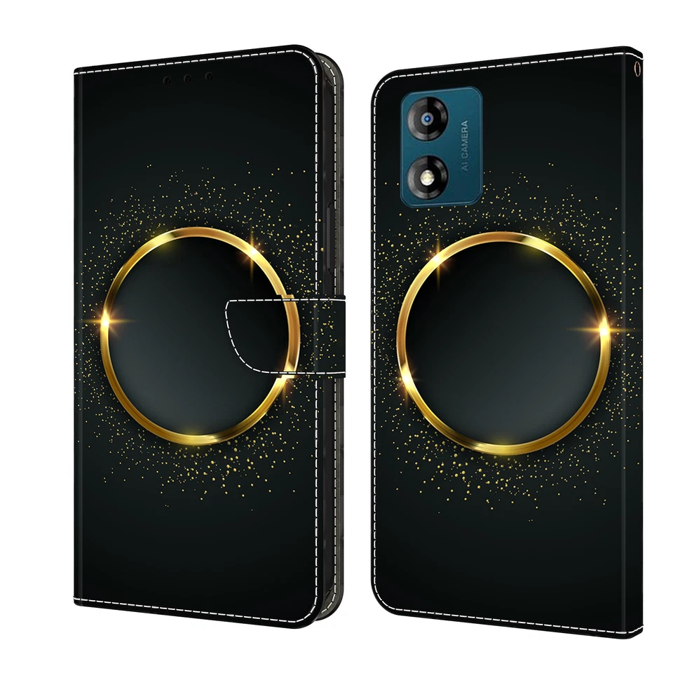 Flip Magnetic Leather Card Holder Wallet Case For Motorola Moto E13 G24 G34 G54 - Image 1 of 4