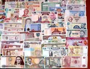 Lot 100 Different Mix World Banknotes From 50 Different Countries UNC Collection - Picture 1 of 10