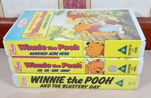 Winnie the Pooh VHS tapes x3. Rating U. Pal region. Disney. Children's TV show - Picture 1 of 10
