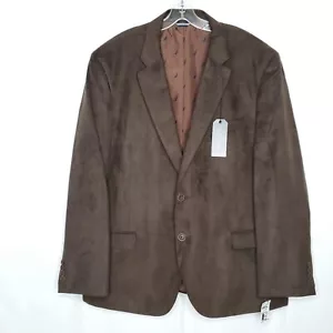 Cappotto sportivo uomo Nautica vestibilità moderna ecopelle scamosciata 50R marrone cioccolato blazer preppy - Foto 1 di 7