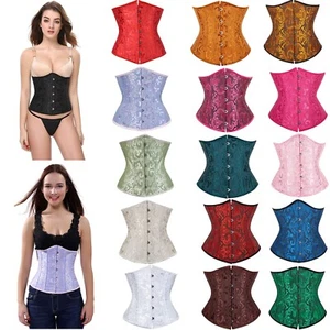 Boned Corset Basque Cincher Lingerie Bustier Underbust Waist Body Trainer 4-24 A - Picture 1 of 68