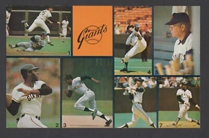 Programma cartolina squadra San Francisco Giants 1972 oversize - Foto 1 di 2