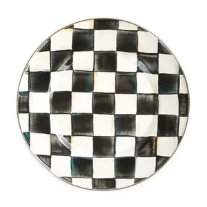 MacKenzie-Childs, 2er Set emailliert Courtly Check Essteller, 10" Durchmesser - Bild 1 von 4