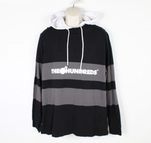 Camicia The Hundreds uomo XL manica lunga con cappuccio a righe nero grigio bianco - Foto 1 di 9