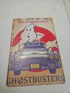 Cazafantasmas, ¿a quién vas a llamar? Letrero de hojalata de aspecto rústico, 8x12 - Imagen 1 de 8
