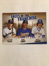 2019 Topps Faces of the Franchise Gold #ed 8/50 Fingers/Yount/Yelich Brewers