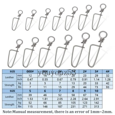100pcs Coastlock Snaps Fishing Barrel Swivel Safety Swivel snaps 000#-10# - Image 1 of 4