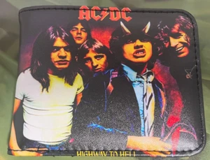 ACDC Bifold Wallet -COLOR BLACK Strong Synthetic material - Picture 1 of 3