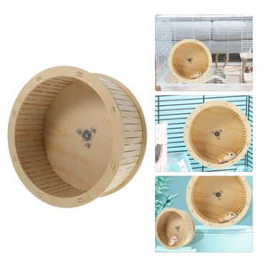 Wooden Running Wheel Toys Pet Chinchilla Exercise Hamster Saucer Baby - Picture 1 of 12