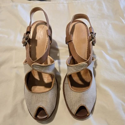 Timberland Marge Tacón Peep Toe Zapato Sandalia Marrón Tostado 9 Y2K Foto 1 de 4