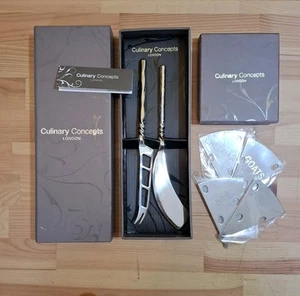 Juego de cuchillos de queso y mantequilla Culinary Concepts X4 marcadores de queso y cuello torcido nuevo en caja - Imagen 1 de 16