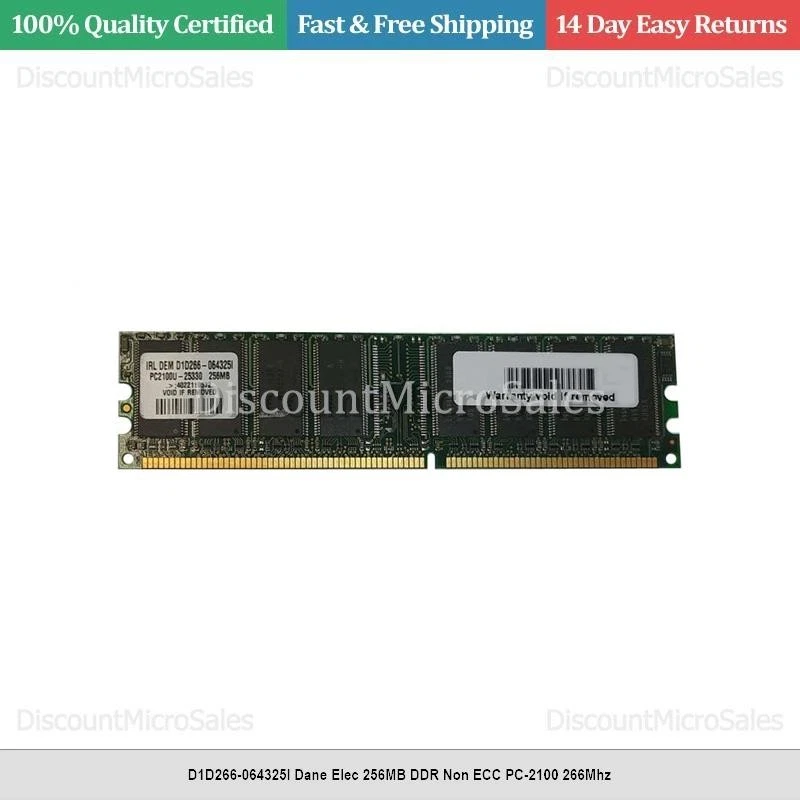 D1D266-064325I Dane Elec 256MB DDR Non ECC PC-2100 266Mhz - Image 1 of 1